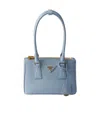 Prada Small Double Saffiano Shoulder Bag In Light Blue