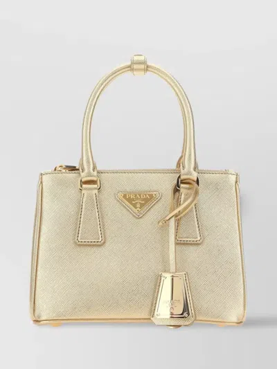 Prada Galleria Saffiano Leather Mini-bag In Neutrals