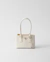 Prada Womens White Galleria Saffiano Leather Mini Top-handle Bag In Weiss
