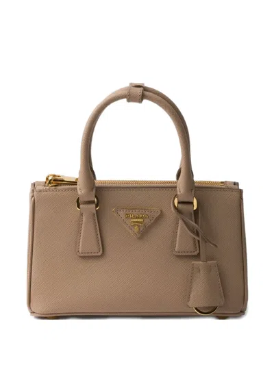 Prada Galleria Saffiano-leather Top-handle Mini Bag In Brown