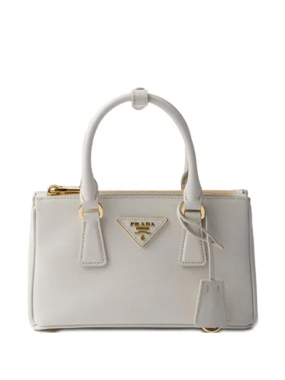Prada Galleria Saffiano-leather Top-handle Mini Bag In Neutral