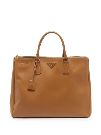 Pre-owned Prada Galleria Saffiano Leather Tote Bag In Brown