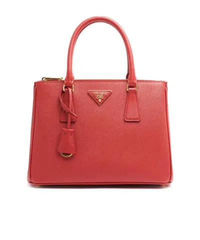Prada Galleria Saffiano Leather Medium Bag In Red