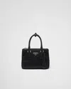 Prada Galleria Crystal-embellished Satin Mini Bag In Black