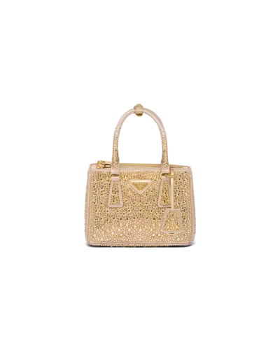 PRADA PRADA GALLERIA SATIN MINI-BAG WITH CRYSTALS