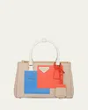 Prada Galleria Small Geometric-print Top-handle Bag In F0fjm Deserto Arancio