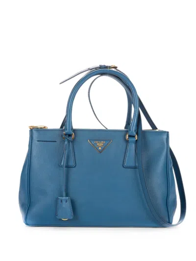 Pre-owned Prada Galleria Tote Bag In Blue