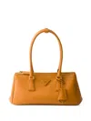 Prada Medium Leather Galleria Top-handle Bag In Orange