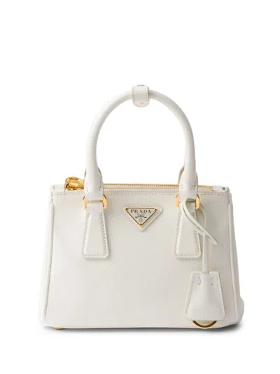 Prada Galleria Saffiano Leather Mini Bag In White