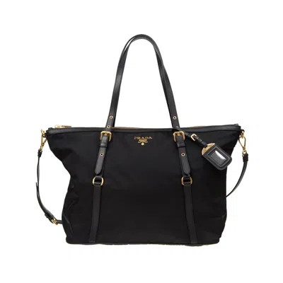 Prada Gallery Pocono Tote Bag In Black