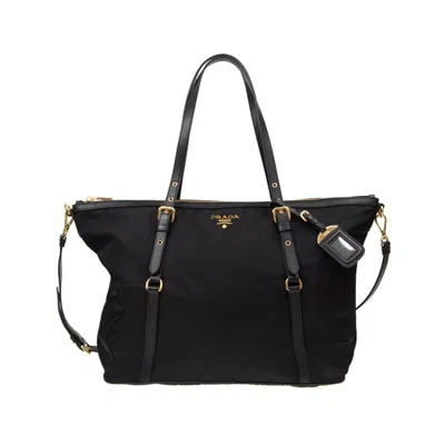 Prada Gallery Pocono Tote Bag In Black