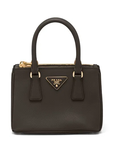 Prada Gallery Saffiano Leather Mini Bags In Black