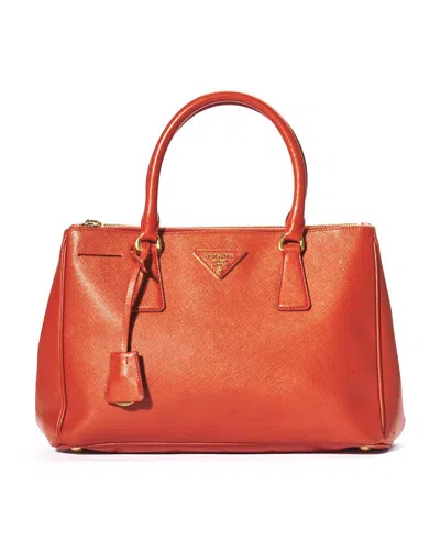 Prada Galliera Medium Saffiano Orange Handbag In Red
