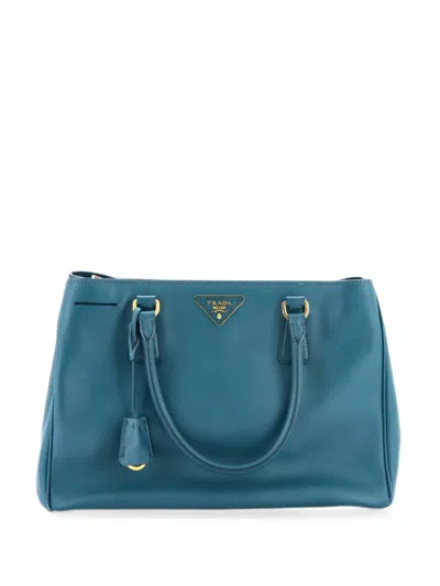 Pre-owned Prada Gardener's Saffiano Leather Medium Tote Bag In 蓝色