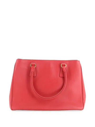 Pre-owned Prada Gardener's Saffiano Leather Medium Tote Bag In 红色
