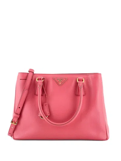 Pre-owned Prada Gardener's Saffiano Leather Medium Tote Bag In Pink