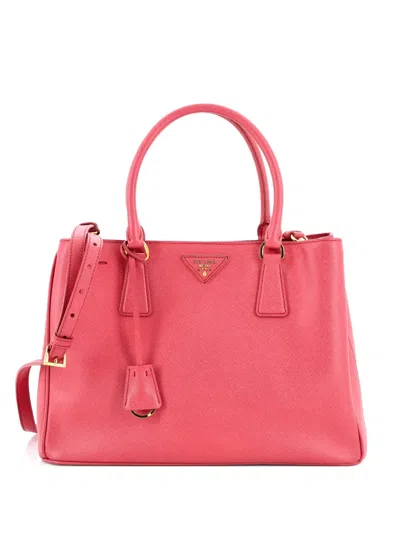 Pre-owned Prada Gardener's Saffiano Leather Medium Tote Bag In Pink