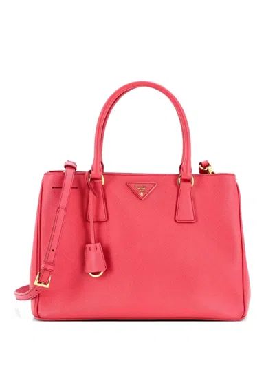 Pre-owned Prada Gardener's Saffiano Leather Medium Tote Bag In Pink