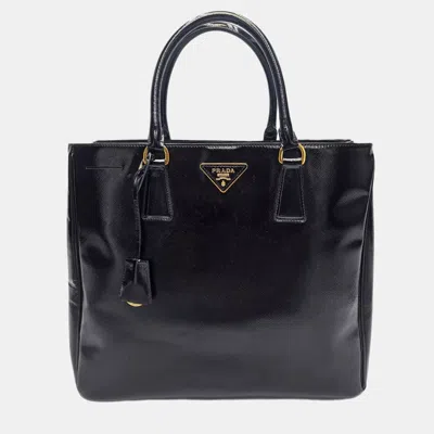 Pre-owned Prada Gardener's Tote Large Black Patent Leather Tote Bag