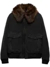 Prada Canvas Outerwear Jacket For Men In Black  