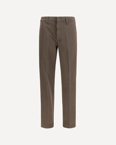 Prada Garment Dyed Cotton Pants In Brown