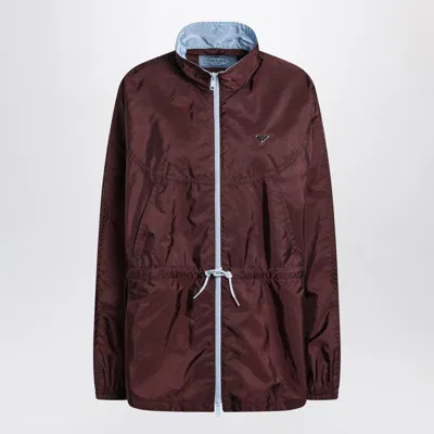 Prada Garnet Red Re-nylon Blouson In Burgundy