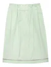 Prada Gathered Button Midi Skirt In Blue