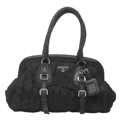 Pre-owned Prada Gaufre Black Nylon Shoulder Bag ()