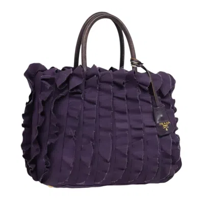 Pre-owned Prada Gaufre Convertible Tote Tessuto Nylon Bag () In Purple