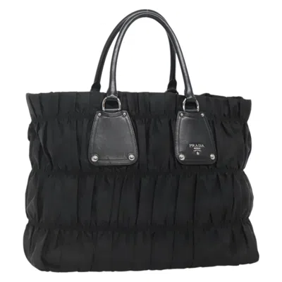 Pre-owned Prada Gaufre Tote Tessuto Nylon Bag () In Black