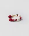 Prada Braided Nappa Leather Bracelet In Fiery Red/white