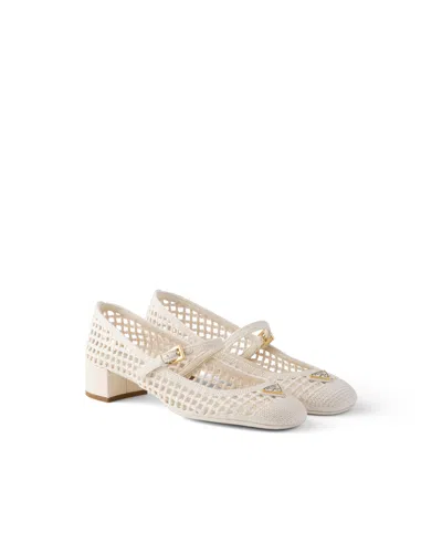 Prada Gehäkelte Pumps In Neutral