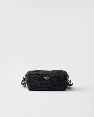 Prada Gehäkelte Schultertasche In Black