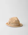 Prada Woven Fabric Fedora In Natur