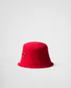 Prada Crochet Bucket Hat In Rot