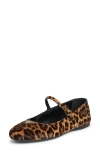 Prada Leopard-print Pony Hair Ballet Flats In Miele Calf Hair Print