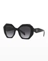Prada Womens Black Pr16ws Irregular-frame Acetate Sunglasses In Black