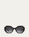 Prada Womens Black Pr16ws Irregular-frame Acetate Sunglasses In Black