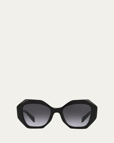 Prada Womens Black Pr16ws Irregular-frame Acetate Sunglasses