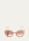 Prada Geometric Acetate Sunglasses In Powder