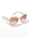 Prada Geometric Acetate Sunglasses In Powder