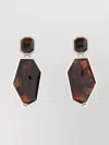 Prada Geometric Drop Earrings Tortoiseshell Pattern