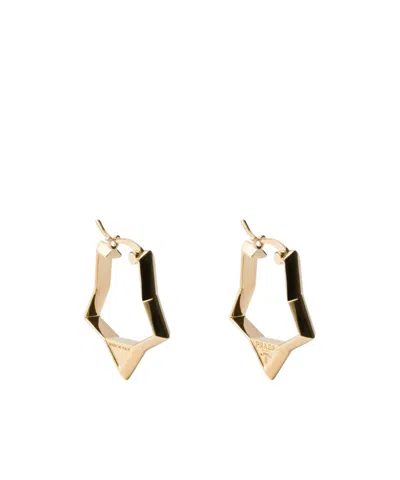 Prada Geometric Earrings In Yellow