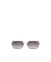 Prada Silver Triangle Logo Sunglasses In Light Gold