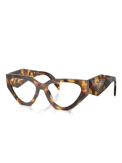 Prada Geometric-frame Glasses In Brown
