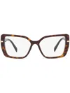 Prada Geometric-frame Glasses In Brown