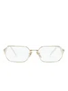 Prada Geometric-frame Glasses In Gold