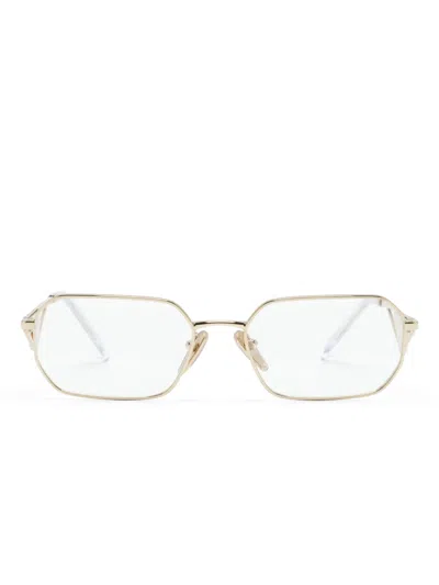 Prada Geometric-frame Glasses In Gold