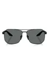 Prada Geometric-frame Sunglasses In Green