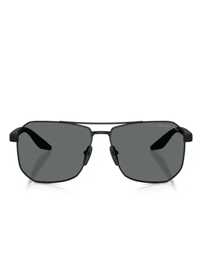 Prada Geometric-frame Sunglasses In Green